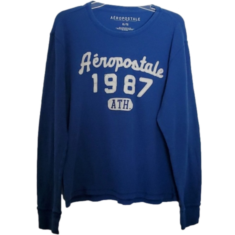 Aeropostale Mens Blue Long Sleeve Shirt Size XL